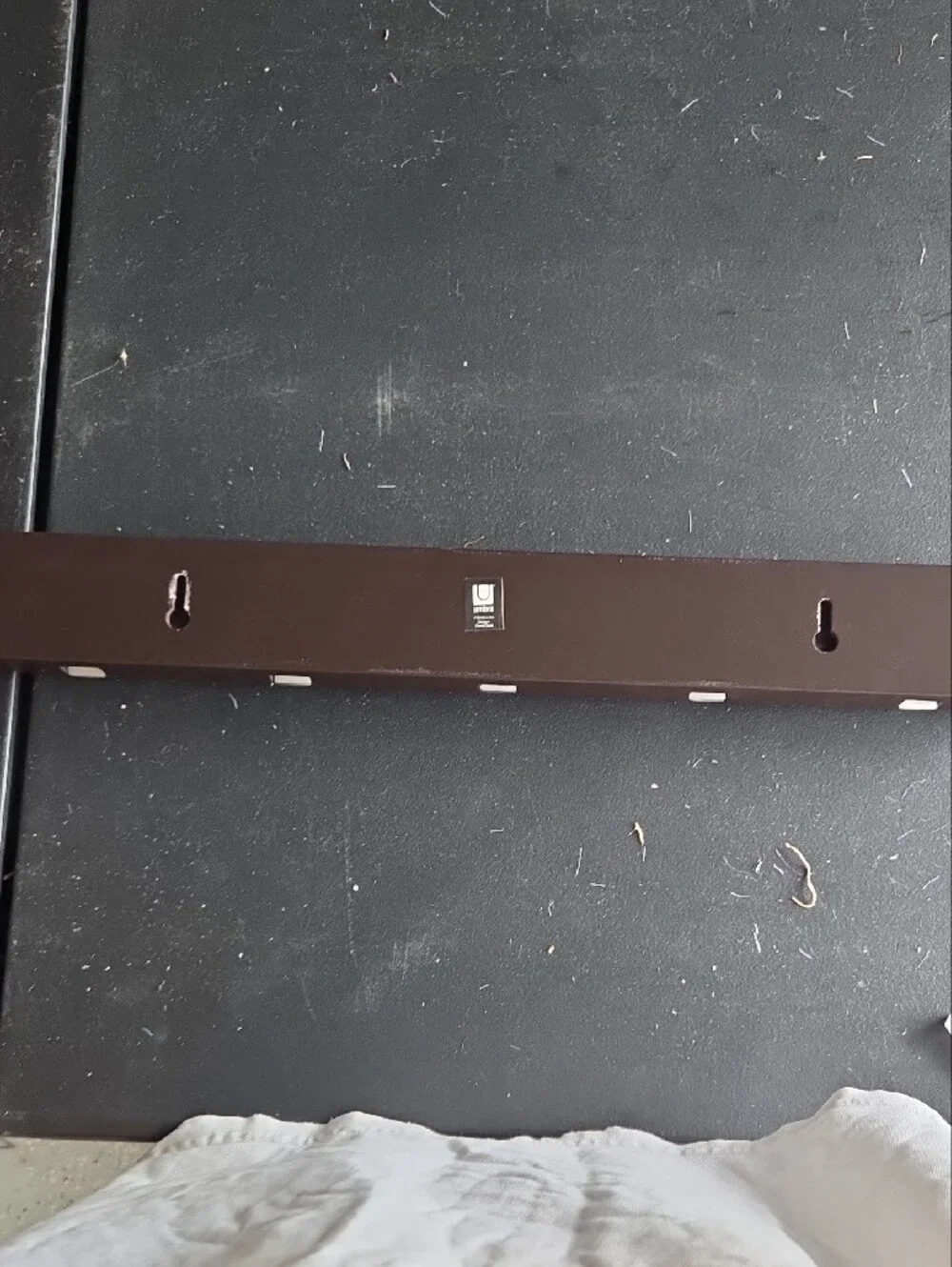 Modern Brown Wall Hook Rack with Silver Accents